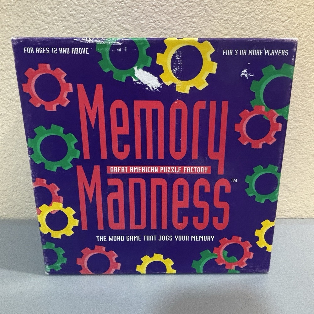 Memory Madness Board Game 1994 Complete Great American Puzzle Factory Cards Fun